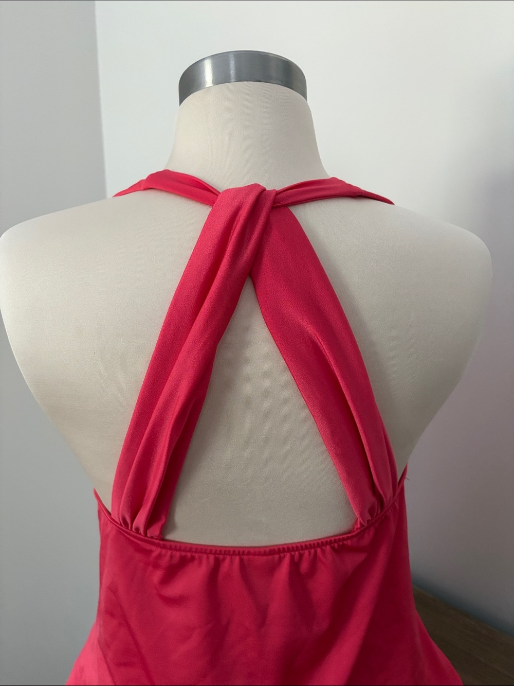 VENUS Bright Salmon Pink Halter Tankini Swimsuit 12 Resort Beach Pool Vacation - Picture 4 of 9